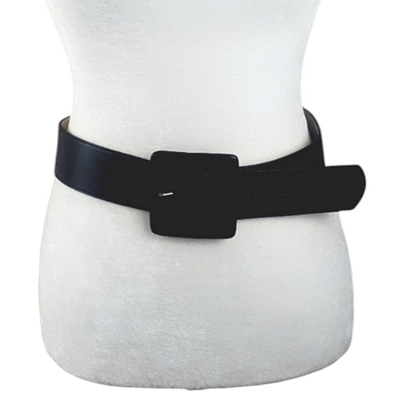Leatherock USA Vintage Black Genuine Leather Waist Belt Square Buckle Size M 32‎ main image 4